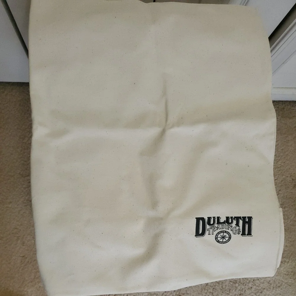 Duluth Trading Laundry Bag Large Beige Canvas Clothes Travel Drawstring